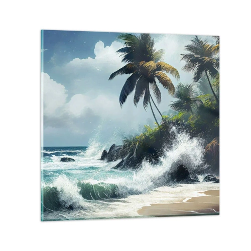 Quadro em vidro - Em uma costa tropical - 30x30 cm