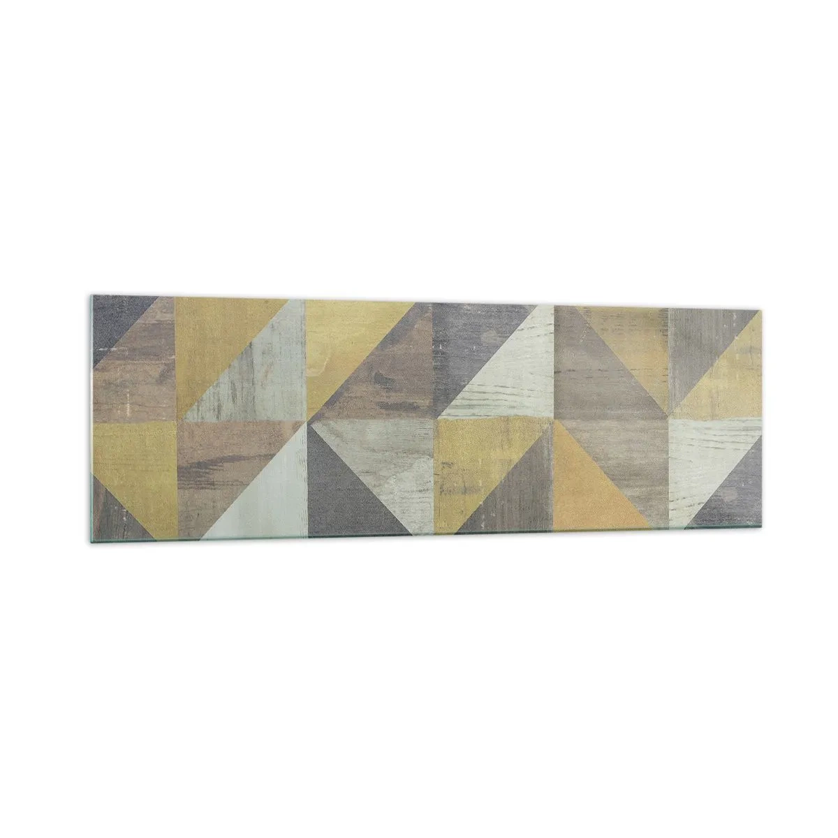Quadro em vidro - Em ângulo com um triângulo - 160x50 cm