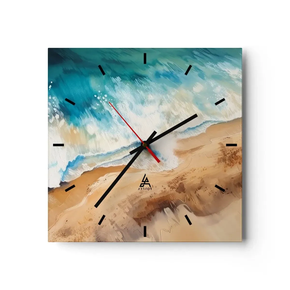 Relógio de parede - Relógio em vidro - A onda que retorna - 40x40 cm