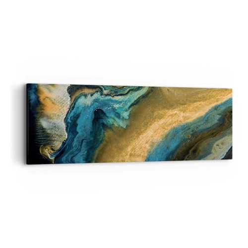 Quadro em tela - Azul – amarelo – influências mútuas - 90x30 cm