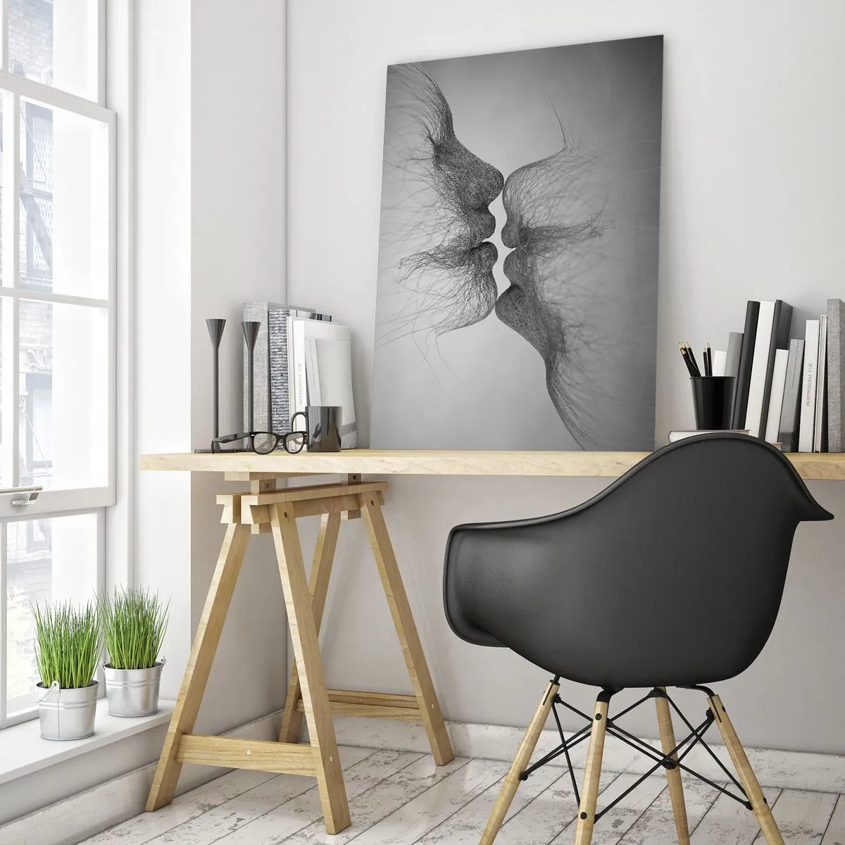 Quadro em vidro - O beijo do vento - 80x120 cm