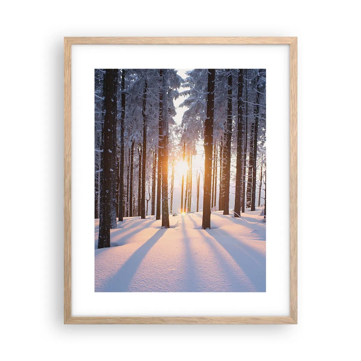 Pôster com moldura de carvalho claro - Preto no branco - 40x50 cm