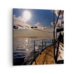 Quadro em tela - Sob velas em direção ao sol - 60x60 cm