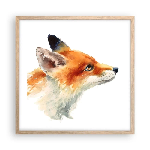 Pôster com moldura de carvalho claro - Nunca é demais ter cuidado - 50x50 cm