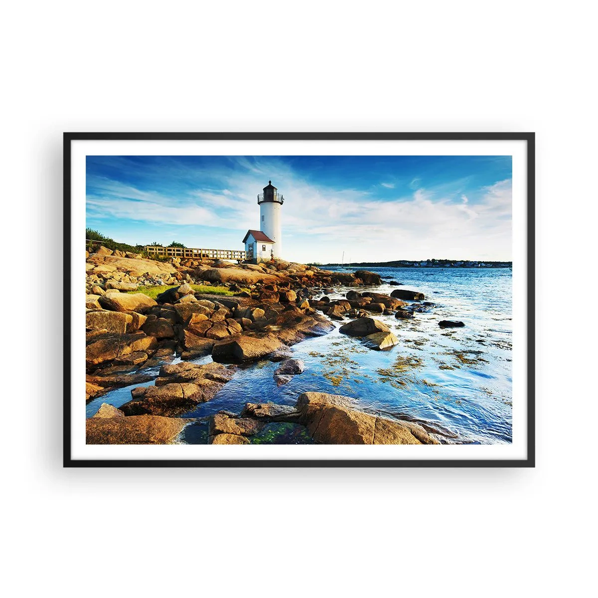 Pôster com moldura preta - Voltem bem, estou à espera - 100x70 cm