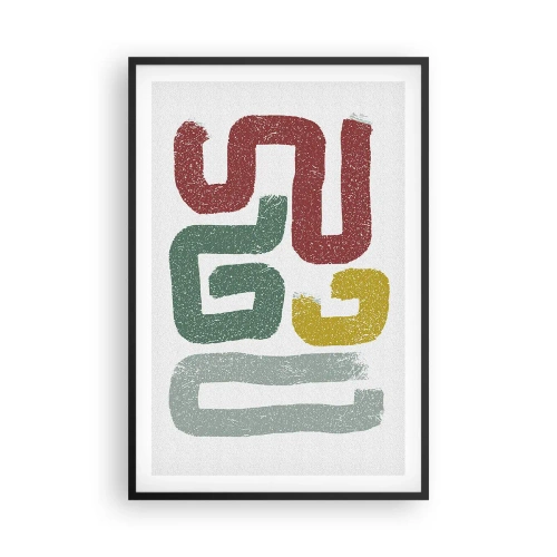 Pôster com moldura preta - Em uma língua desconhecida - 61x91 cm