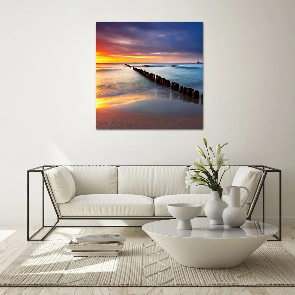 Quadro em vidro - Ouça o silêncio - 70x70 cm