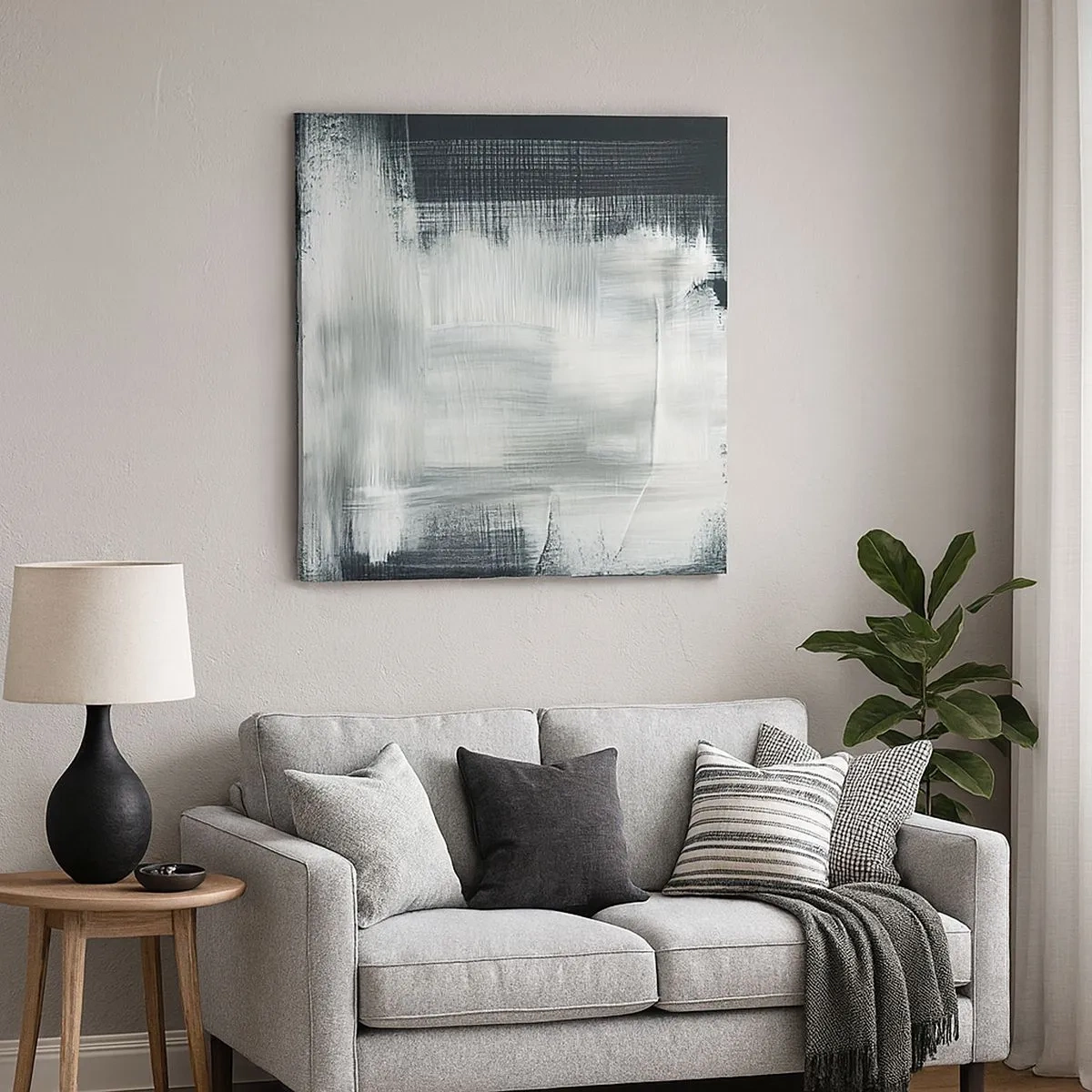 Quadro em tela - Entrelaçado na vertical e horizontal - 30x30 cm