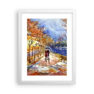 Pôster em moldura branca - Juntos até ao limite do tempo - 30x40 cm