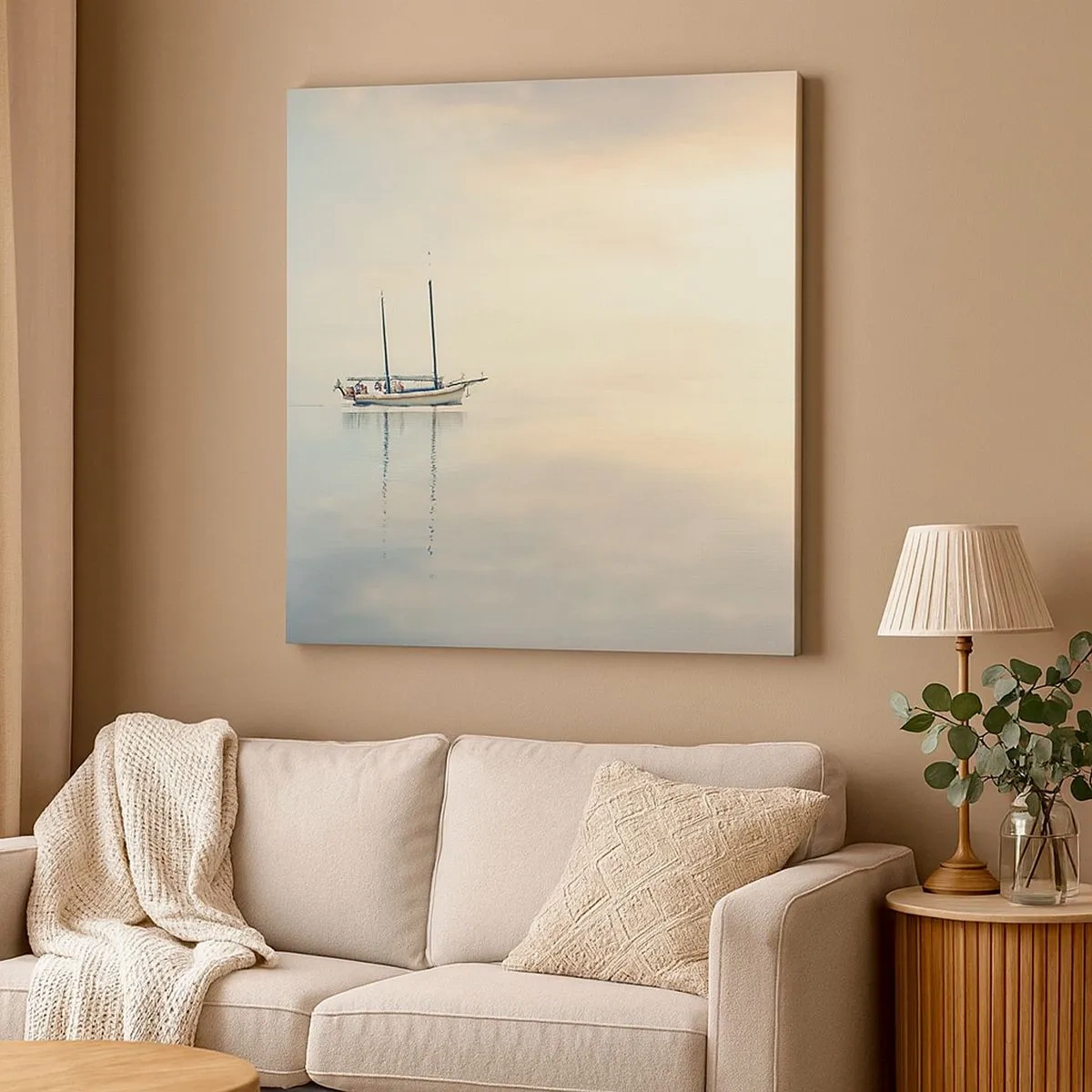 Quadro em tela - Num mar de silêncio - 30x30 cm