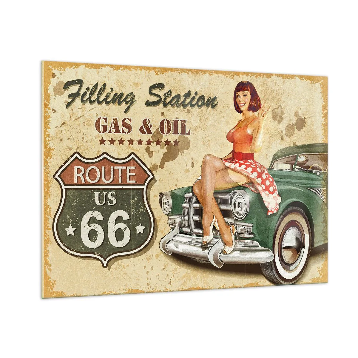 Quadro em vidro - Os gloriosos anos 40 - 100x70 cm