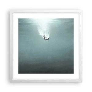 Pôster em moldura branca - Nos braços do oceano - 40x40 cm