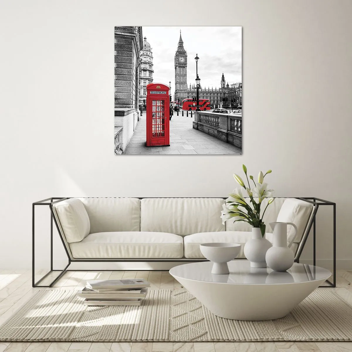 Quadro em vidro - Sem dúvida, Londres - 40x40 cm