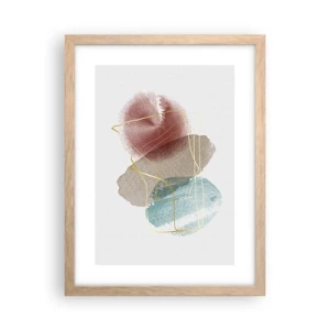 Pôster com moldura de carvalho claro - Corais espaciais - 30x40 cm