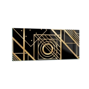 Quadro em vidro - Geometria dourada - 120x50 cm