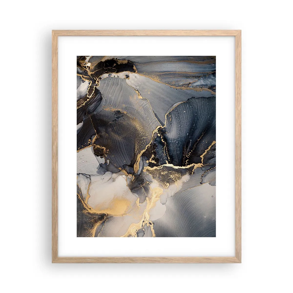 Pôster com moldura de carvalho claro - A vida da pedra - 40x50 cm