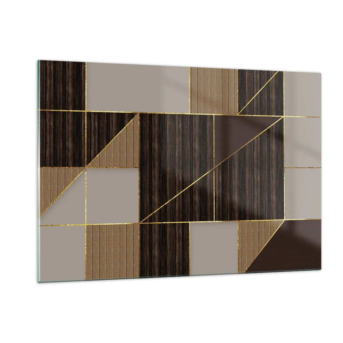 Quadro em vidro - Mosaico de bronzes e ouro - 120x80 cm