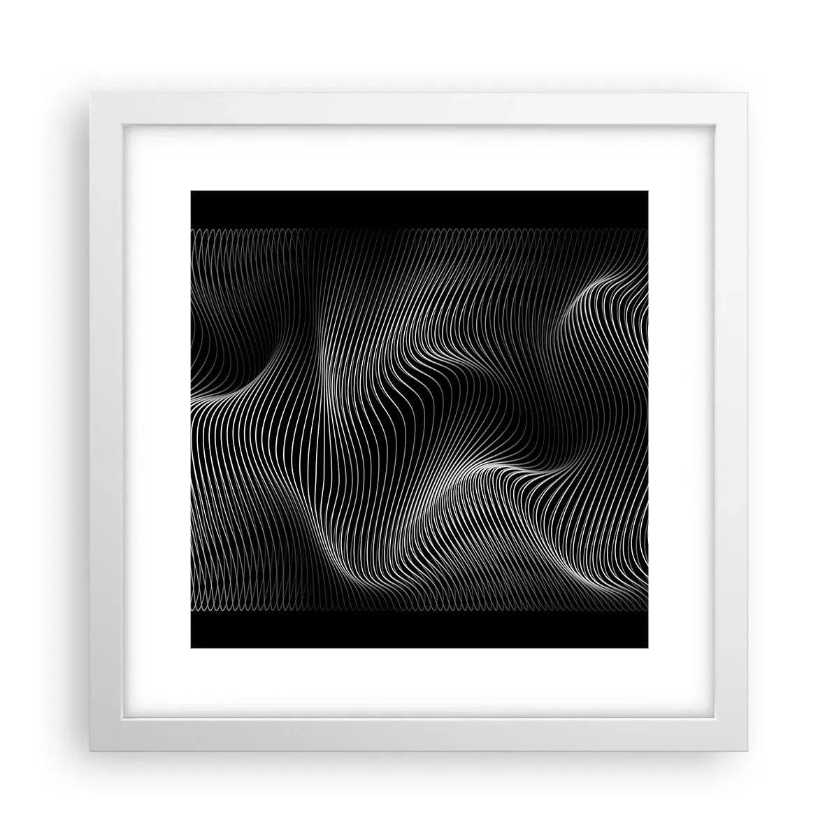 Pôster em moldura branca - Dança de luz no espaço - 30x30 cm