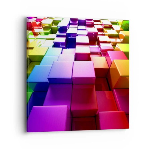 Quadro em tela - Op-art juntos como uma equipa - 40x40 cm