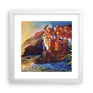 Pôster em moldura branca - Vibrações italianas - 30x30 cm
