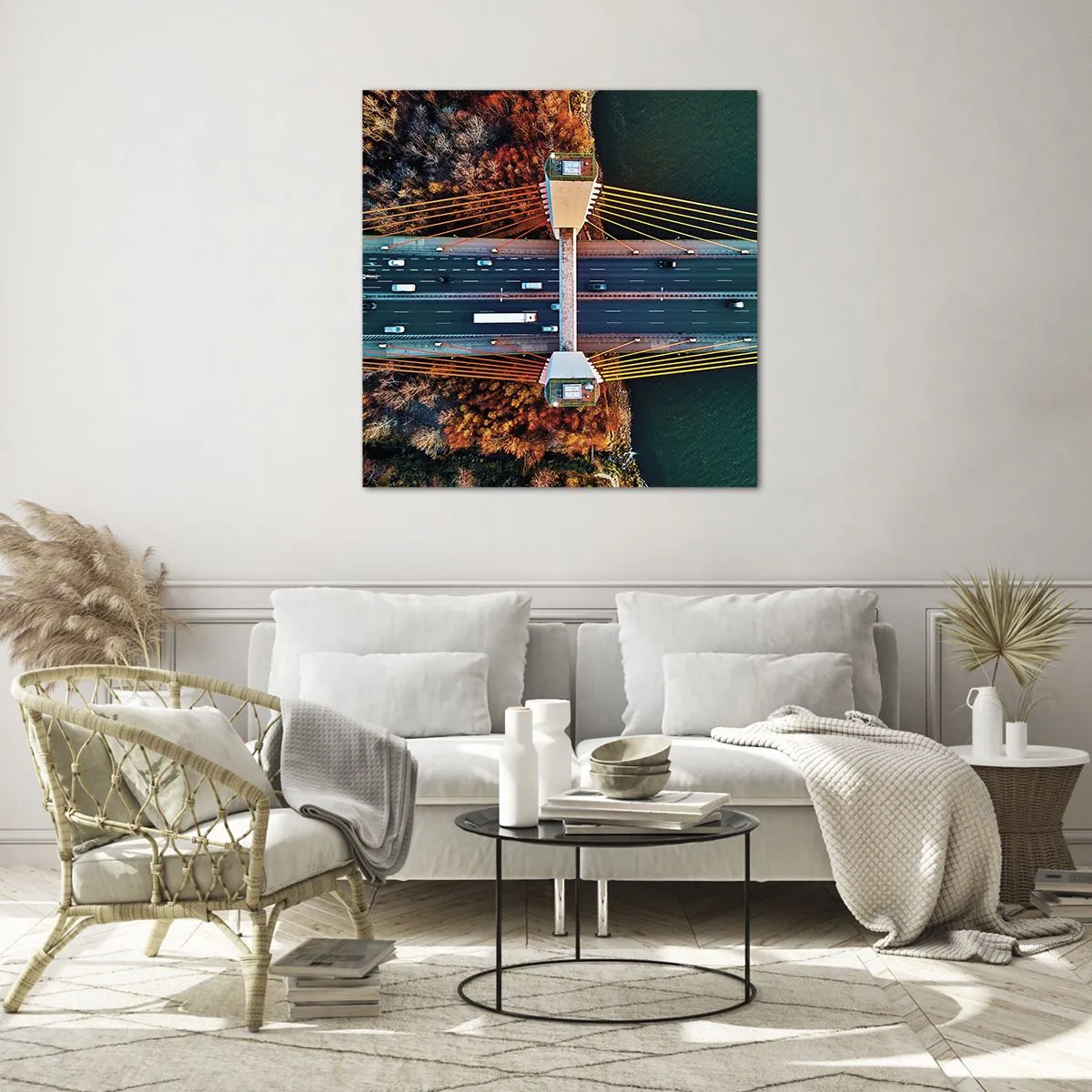 Quadro em vidro - Além das águas, além das florestas - 50x50 cm