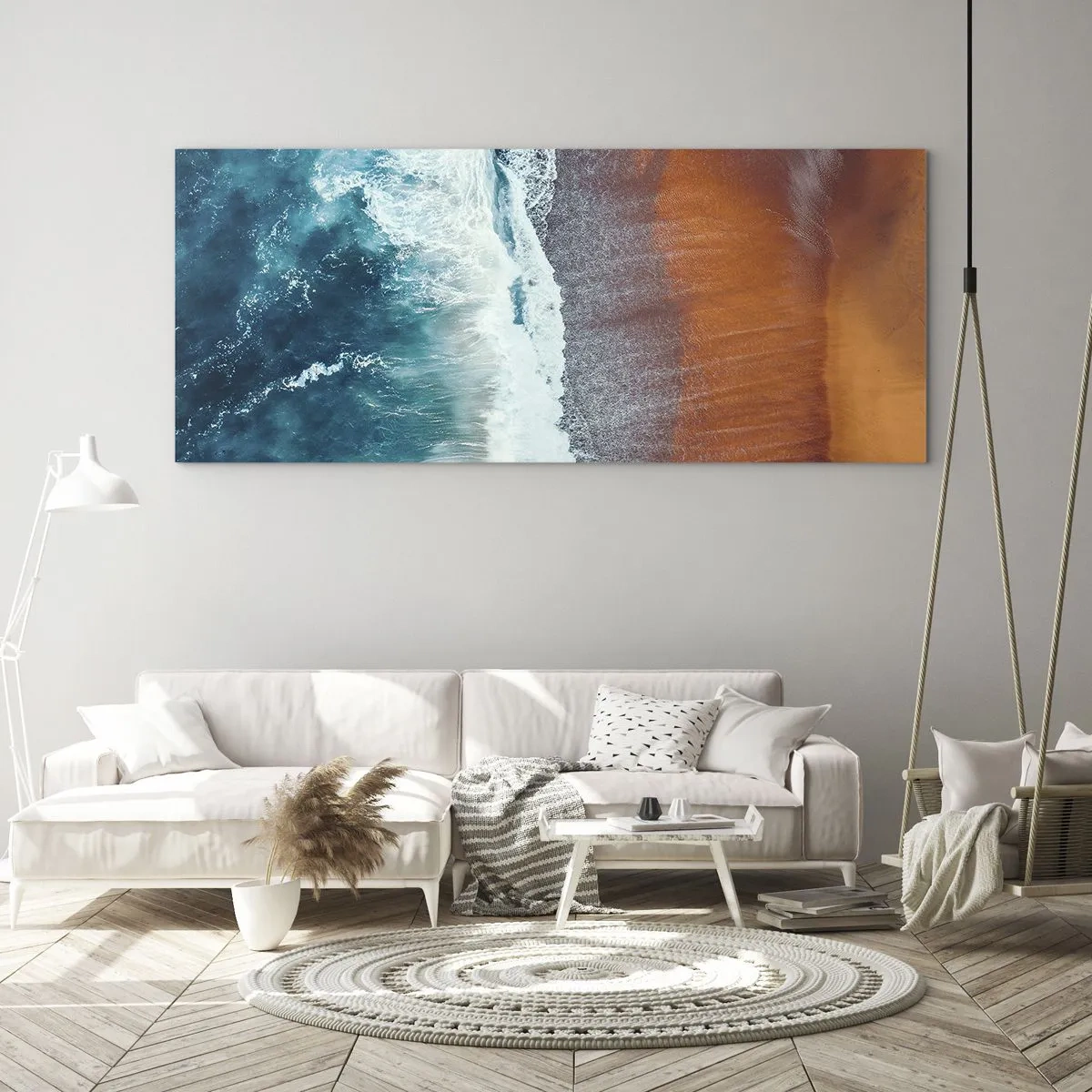 Quadro em vidro - Toque do oceano - 120x50 cm