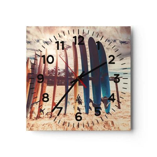 Relógio de parede - Relógio em vidro - Boa noite, até amanhã - 40x40 cm