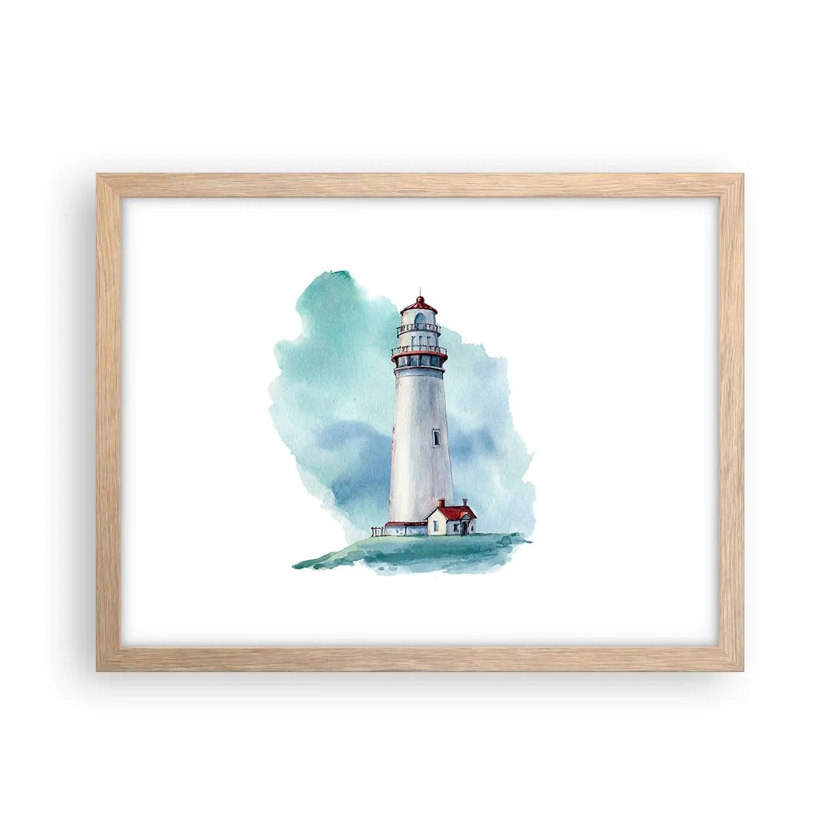 Pôster com moldura de carvalho claro - A gentil irmã do azul - 40x30 cm