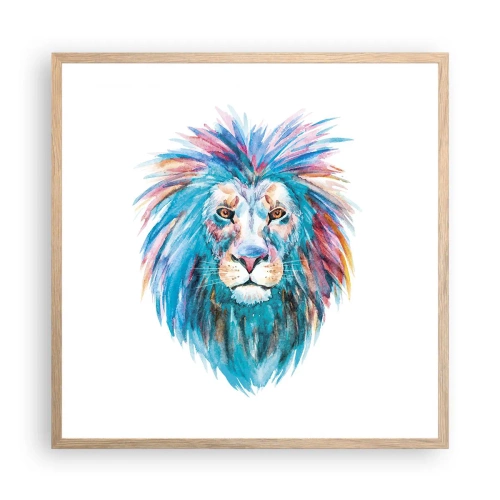 Pôster com moldura de carvalho claro - Aura eletrizante - 60x60 cm