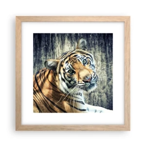 Pôster com moldura de carvalho claro - Retrato em feixes de luz - 30x30 cm