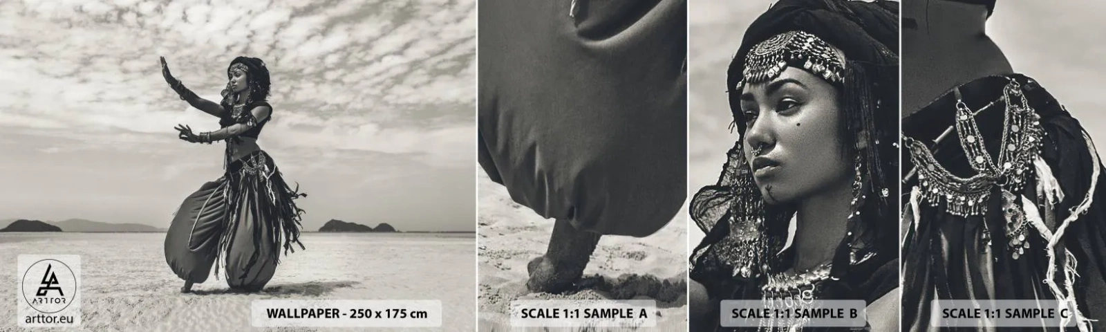 Amostra de papel de parede autocolante Deluxe Sticker - Dança das Ilhas do Sul - Dançarino, Índia, Orientar - 100x30 cm