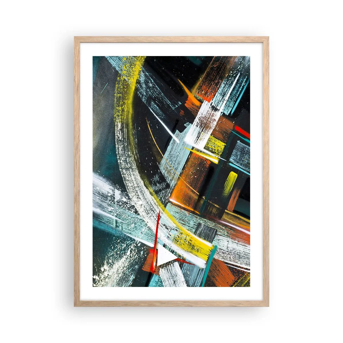 Pôster com moldura de carvalho claro - Energia de movimento - 50x70 cm