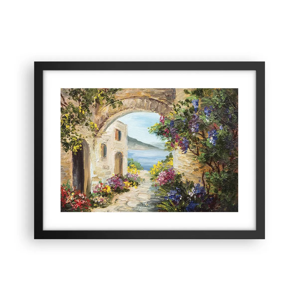 Pôster com moldura preta - O encanto da província costeira - 40x30 cm