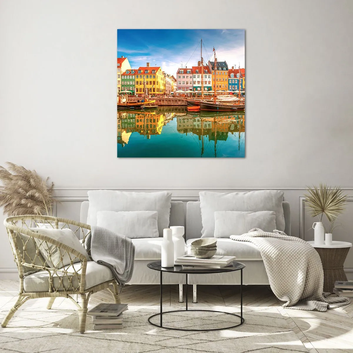 Quadro em vidro - Sobre a água tão lisa como um espelho - 60x60 cm