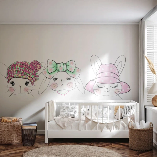 Papel de Parede Premium Sand - Pensativa, triste, contente - Para crianças, Gráficos, Ilustração - 300x210 cm