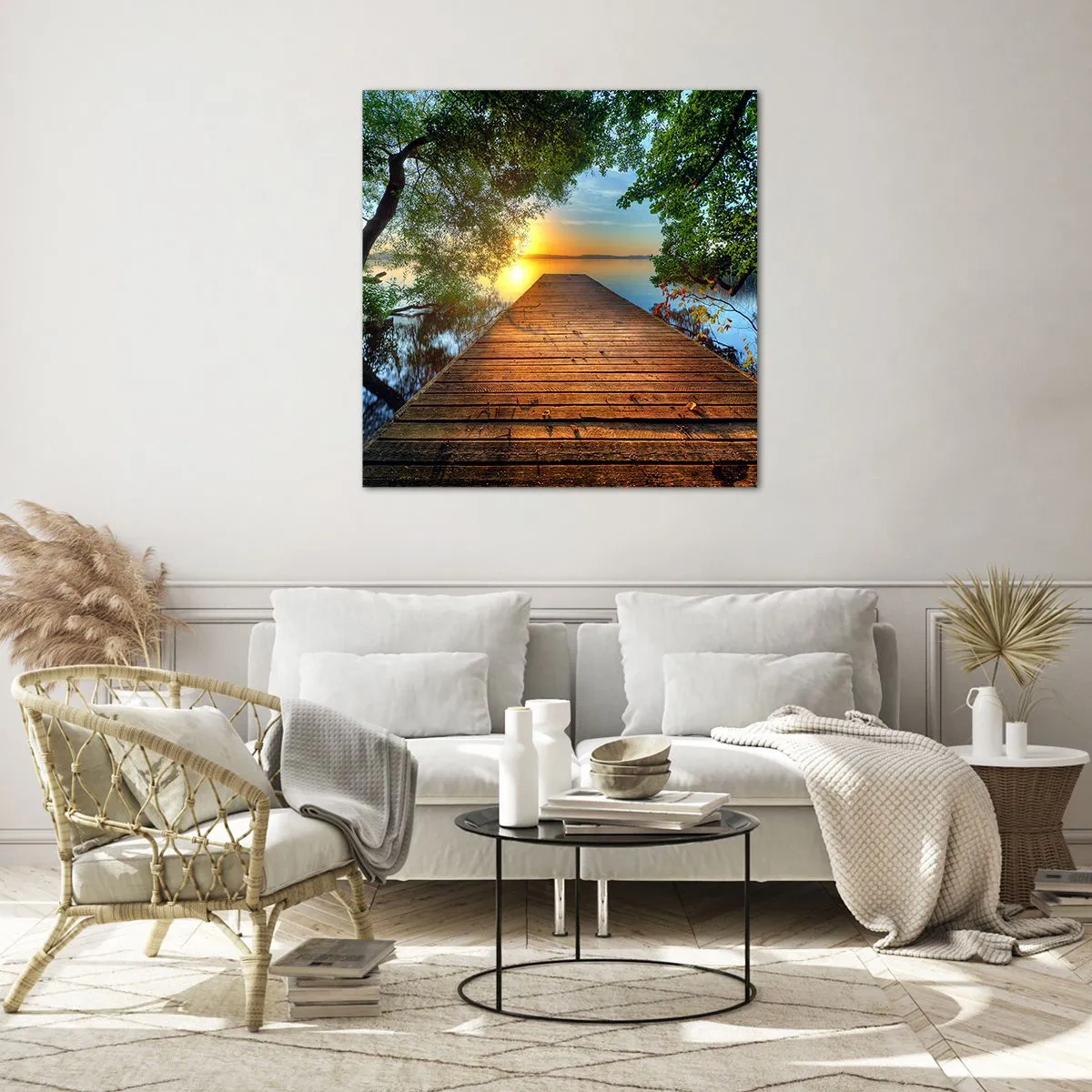 Quadro em vidro - Tome o seu tempo, sente-se - 50x50 cm