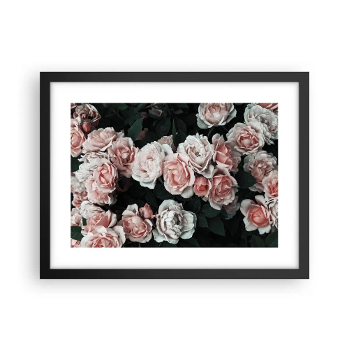 Pôster com moldura preta - Conjuntos de rosas - 40x30 cm