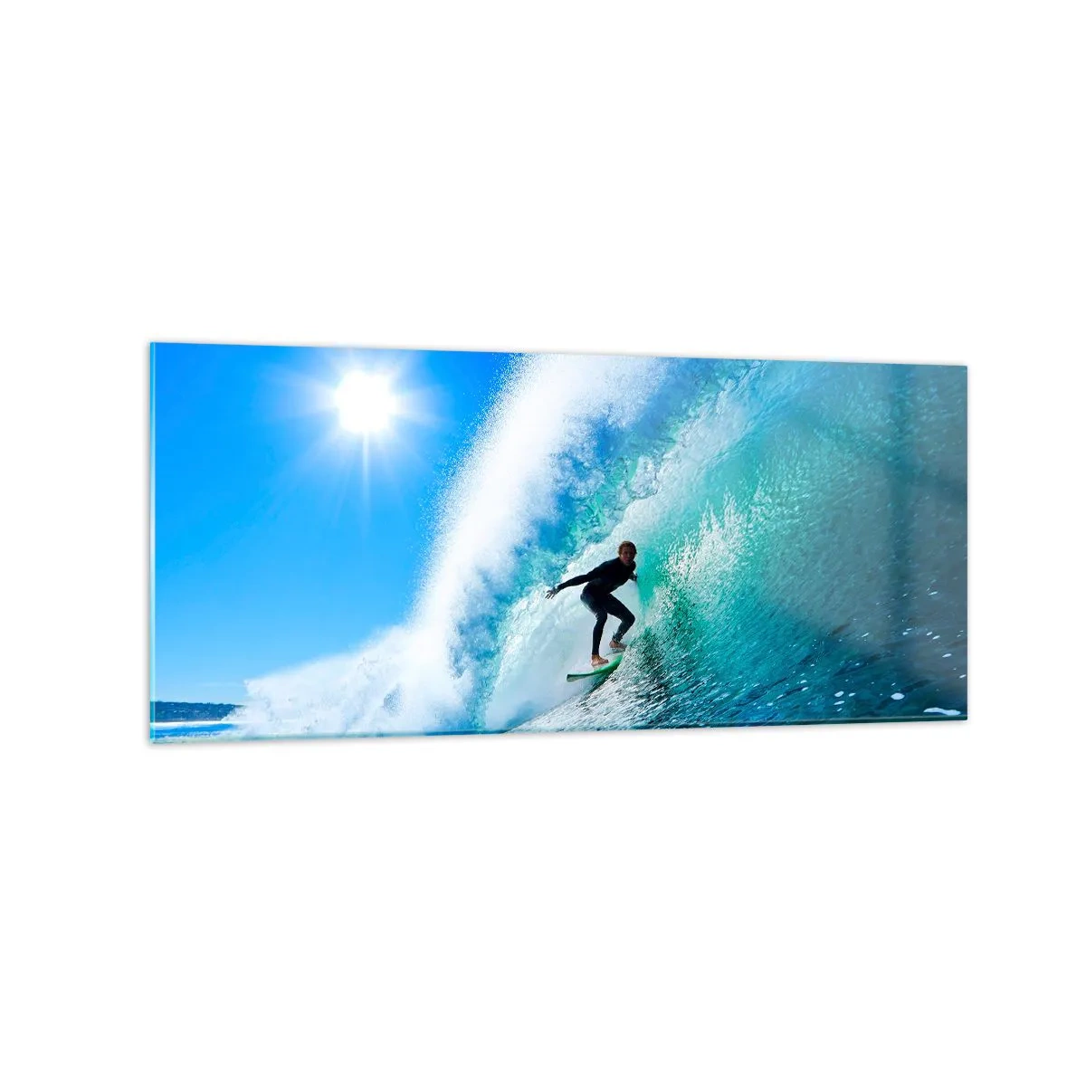 Quadro em vidro - Azul gigante - 120x50 cm