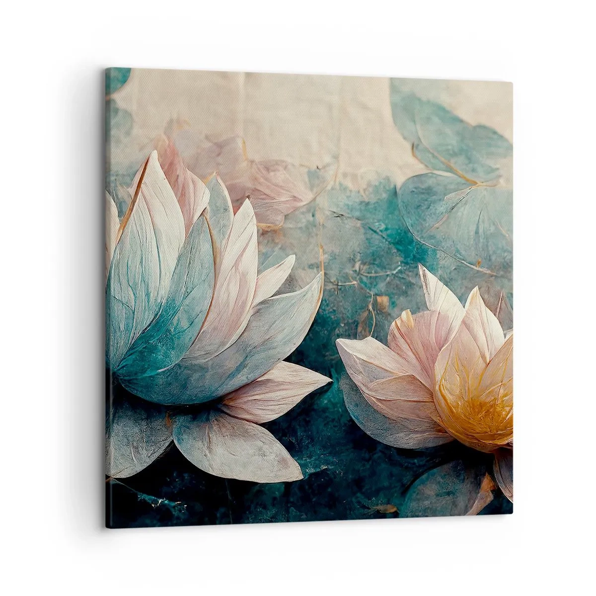 Quadro em tela - Estrelas do lago - 50x50 cm