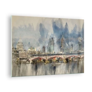 Quadro em vidro - Londres em toda a sua glória - 70x50cm - Londres em toda a sua glória - Decoração de parede moderna para a sala de estar e quarto ARTTOR