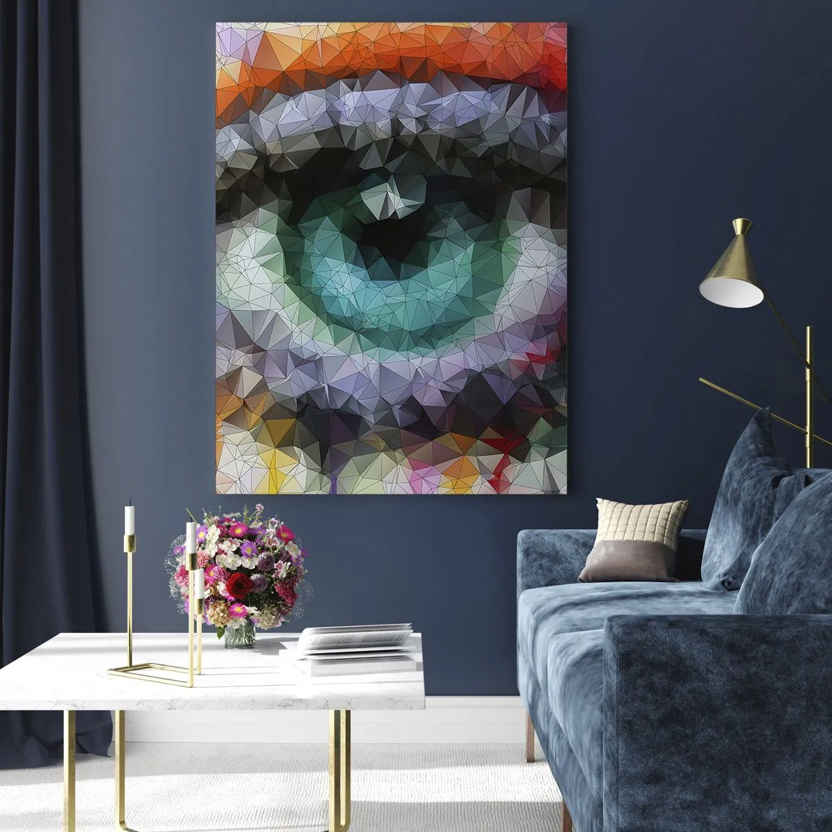 Quadro em vidro - O brilho cristalino dos olhos - 50x70 cm