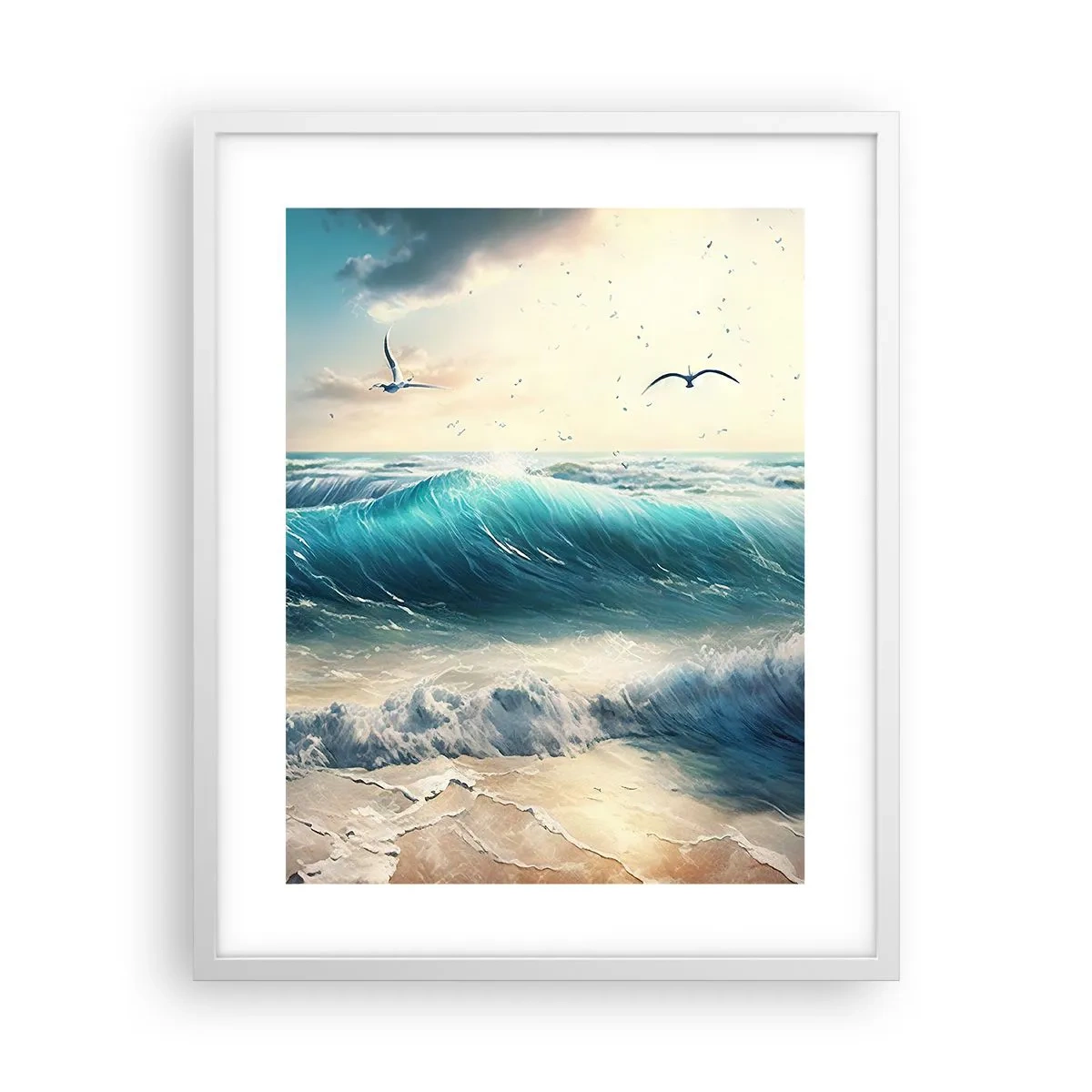 Pôster em moldura branca - Cantarola apenas para si - 40x50 cm