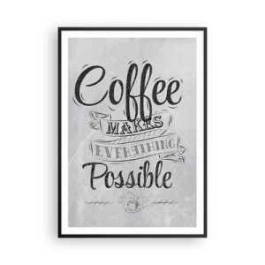 Pôster com moldura preta - Como podes não amar café - 70x100 cm