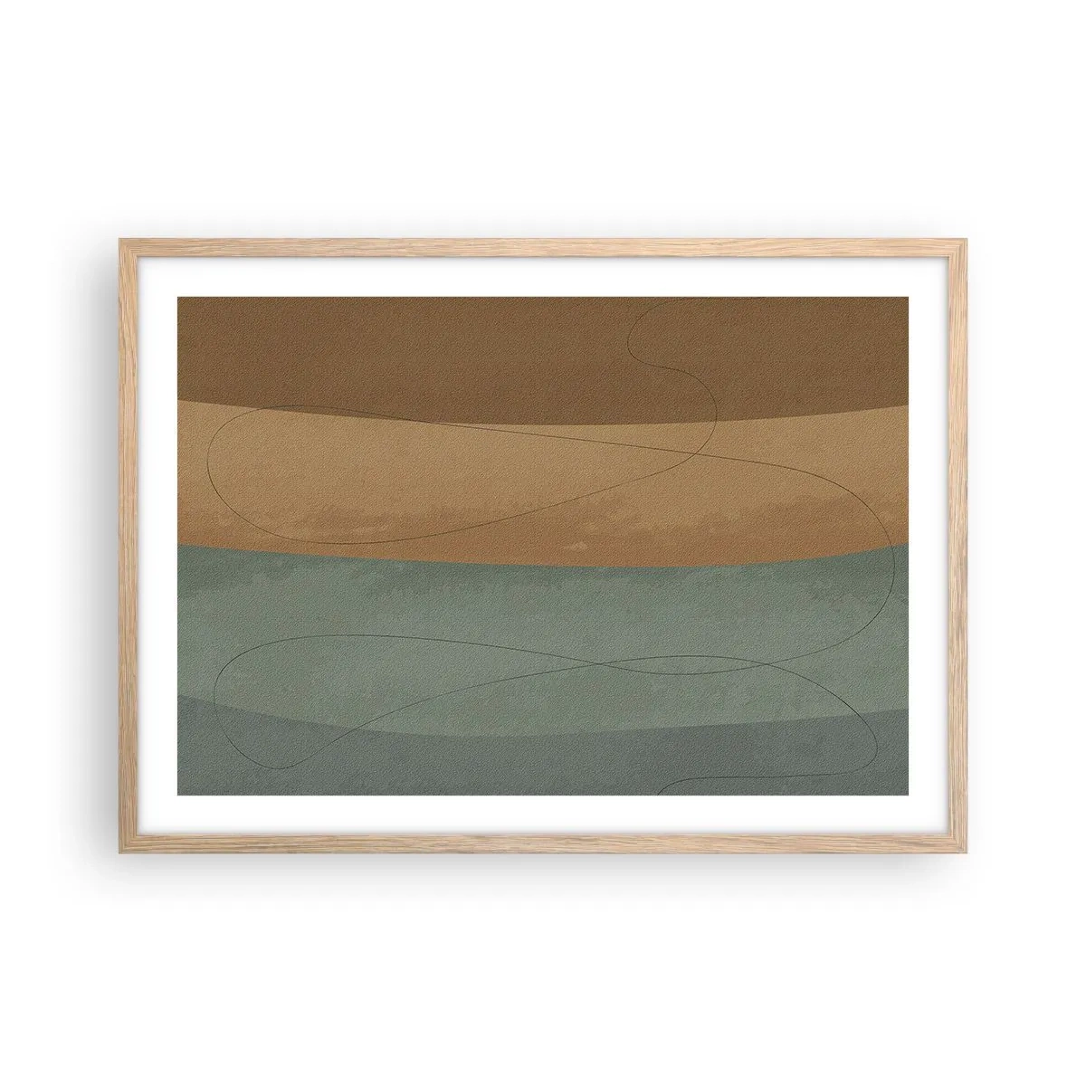 Pôster com moldura de carvalho claro - Composição horizontal - 70x50 cm