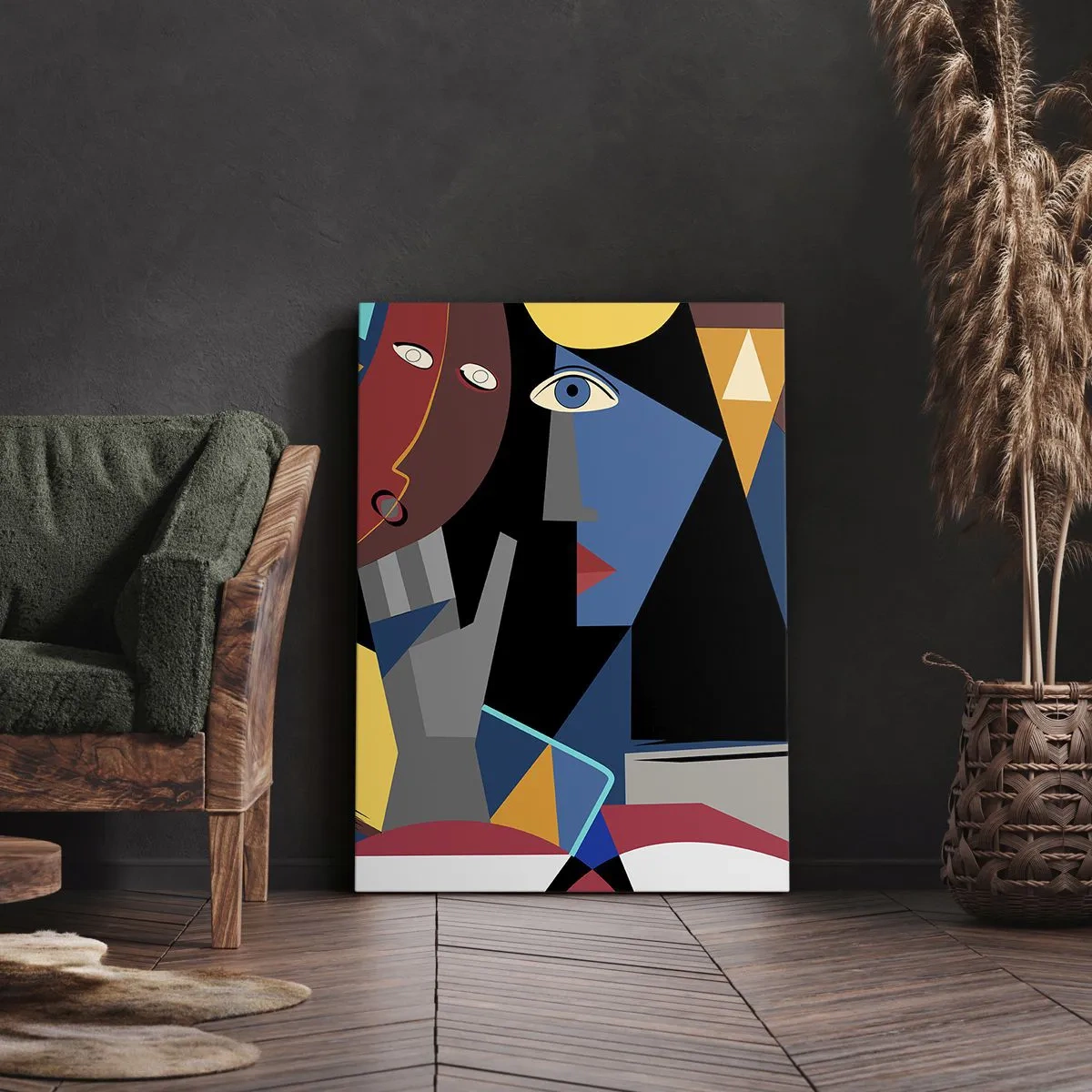 Quadro em tela - Uma conversa entre cubistas - 45x80 cm