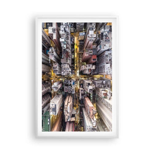 Pôster em moldura branca - Saudações de Hong Kong - 61x91 cm