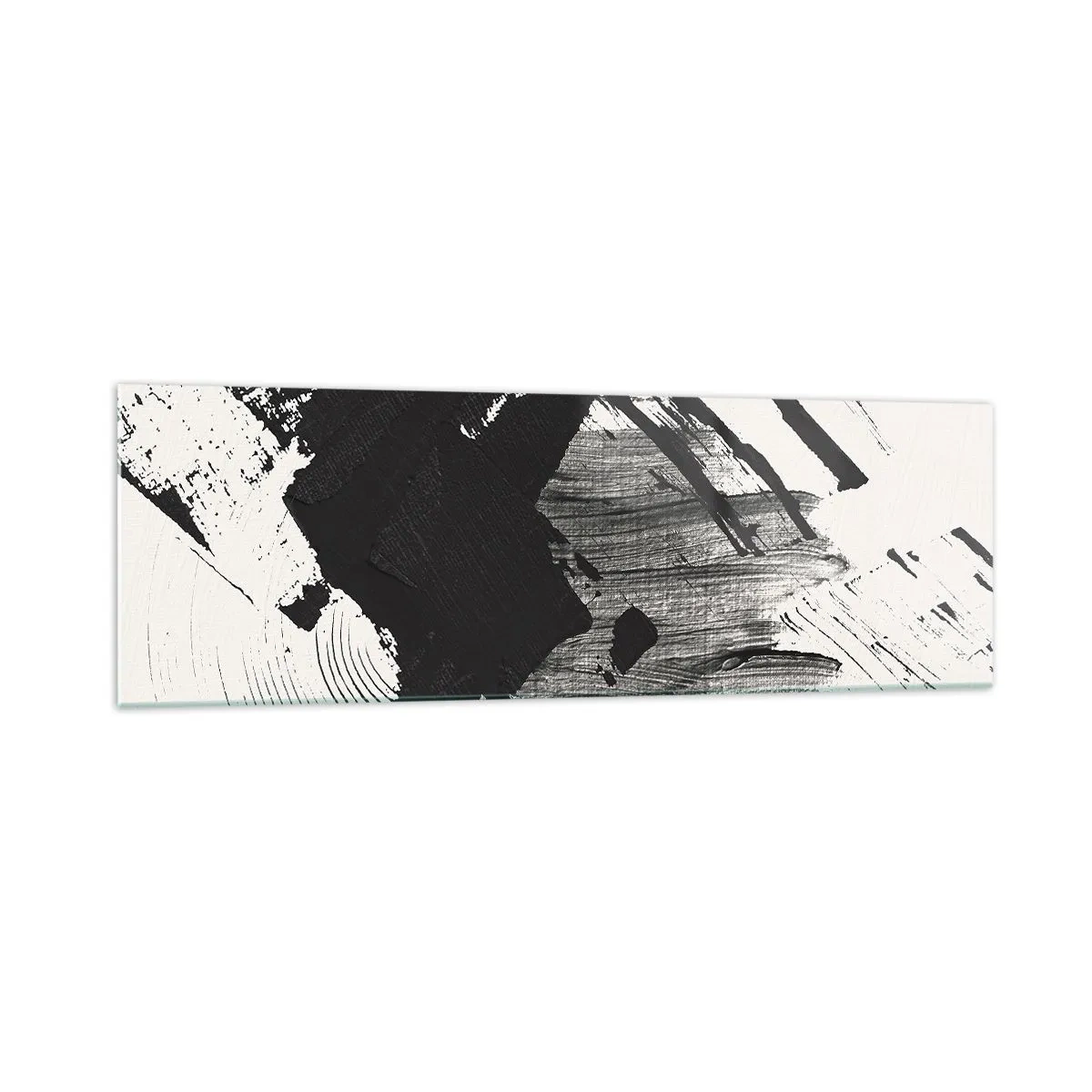 Quadro em vidro - Abstração – expressão do preto - 160x50 cm
