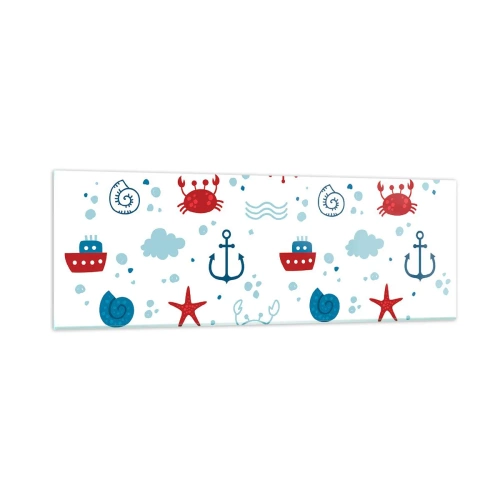 Quadro em vidro - Conto de fadas do mar - 90x30 cm