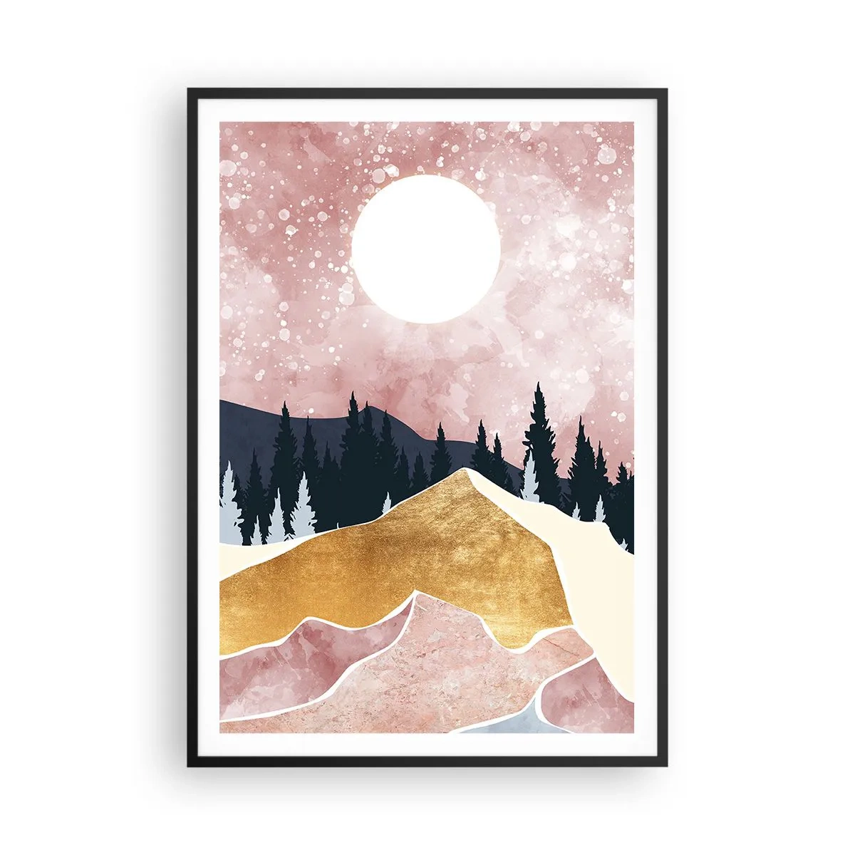 Pôster com moldura preta - Ronda Noturna - 70x100 cm