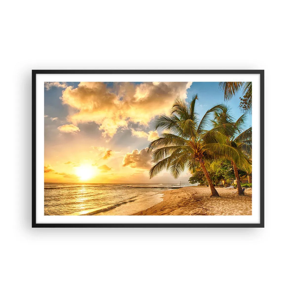 Pôster com moldura preta - Eterno verão, férias eternas - 91x61 cm